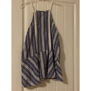 Hollister blue striped spaghetti strap tank nautical beach wear womens size SM